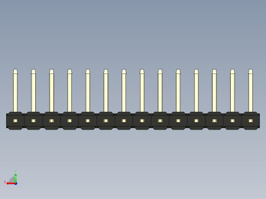 彩色公排针 100mil 2.54mm 系列-DS1022_black_14p_100mil_TypeU_rev1.0后视缩略图