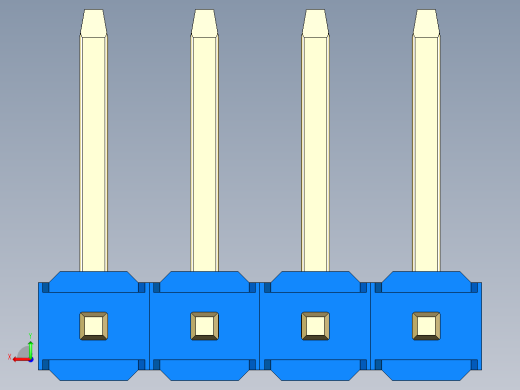 彩色公排针 100mil 2.54mm 系列-DS1022_blue_04p_100mil_TypeU_rev1.0后视缩略图