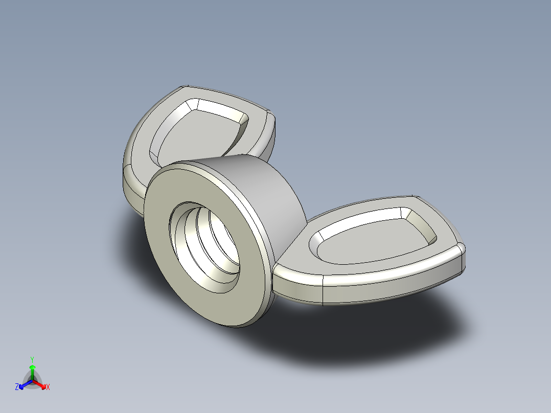 WING NUT 5-16in-18 Thread size 9-16in Base Diameter主视图