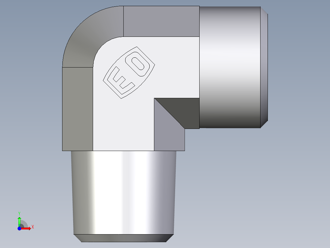 卡套式工业通用硬管接头EO_Male_stud_elbow_WE12LLR71X前视图