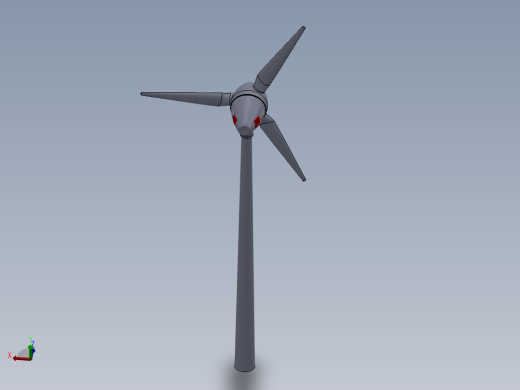 风力涡轮机设计图SW三维