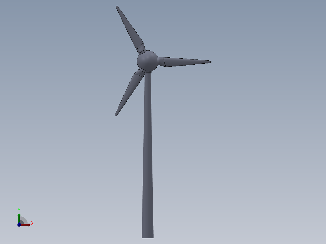 风力涡轮机设计图SW三维前视图