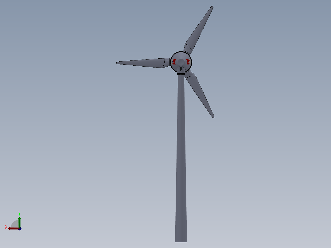 风力涡轮机设计图SW三维后视图