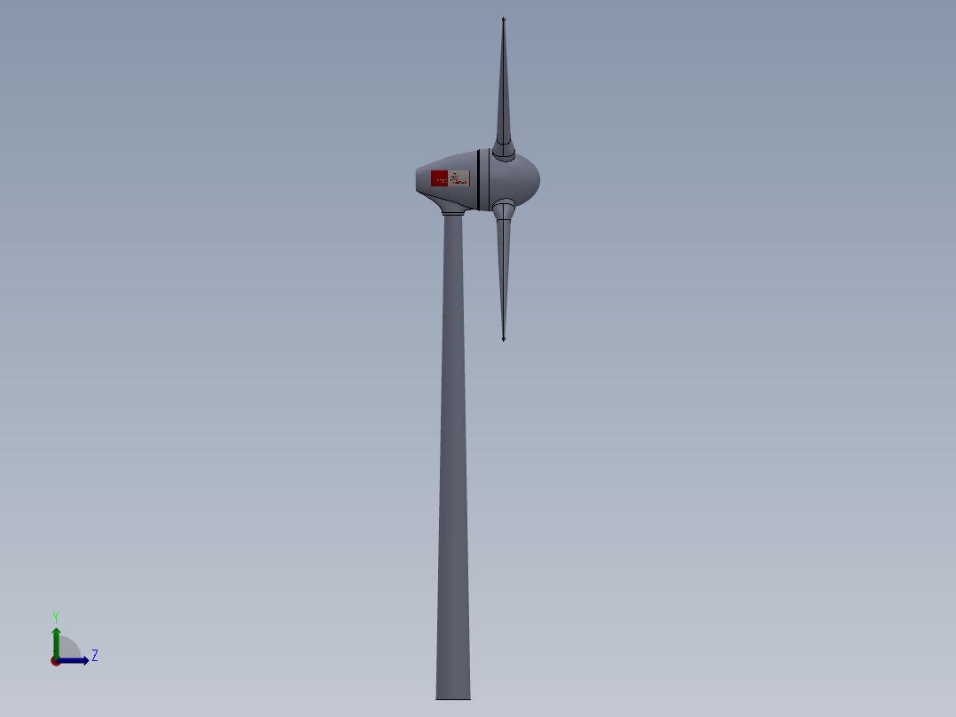 风力涡轮机设计图SW三维左视图