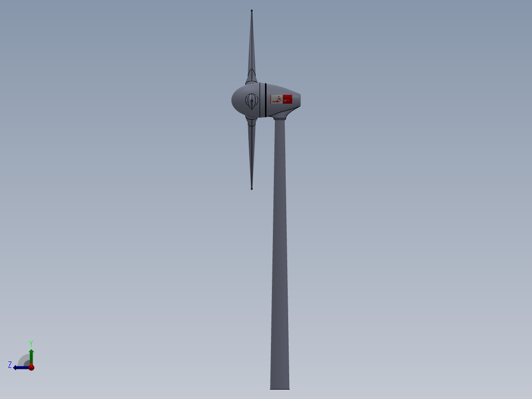 风力涡轮机设计图SW三维右视图