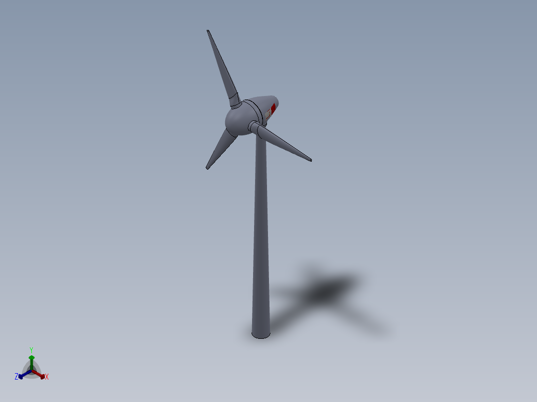 风力涡轮机设计图SW三维正等轴测图