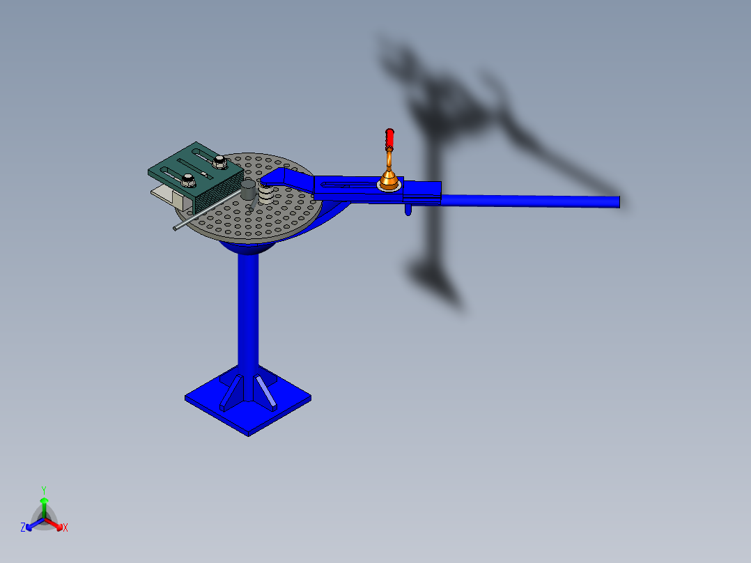 手动钢筋弯管机正等轴测图