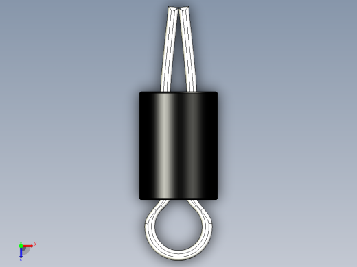 印刷电路板的通孔测试点。印刷电路板焊接孔直径1毫米，高度5毫米俯视缩略图