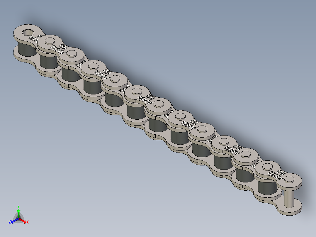 50标准滚子链---stp正等轴测图