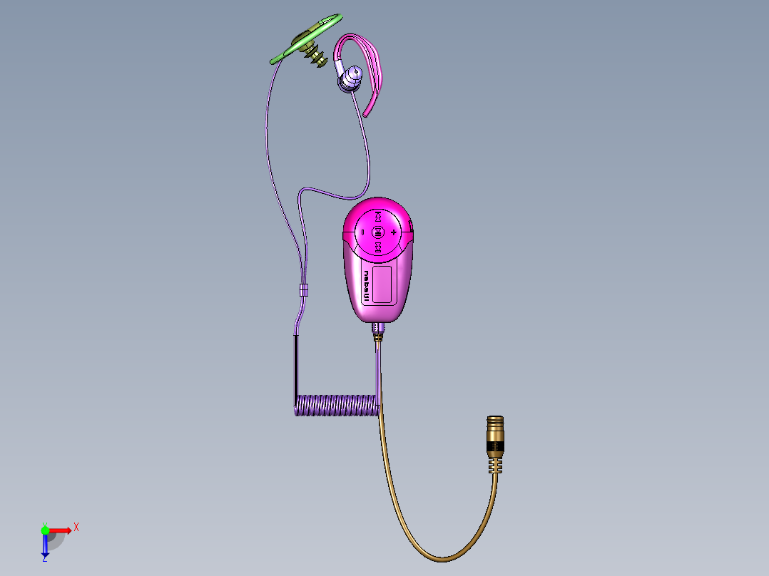 中性便携式游泳运动mp3俯视图