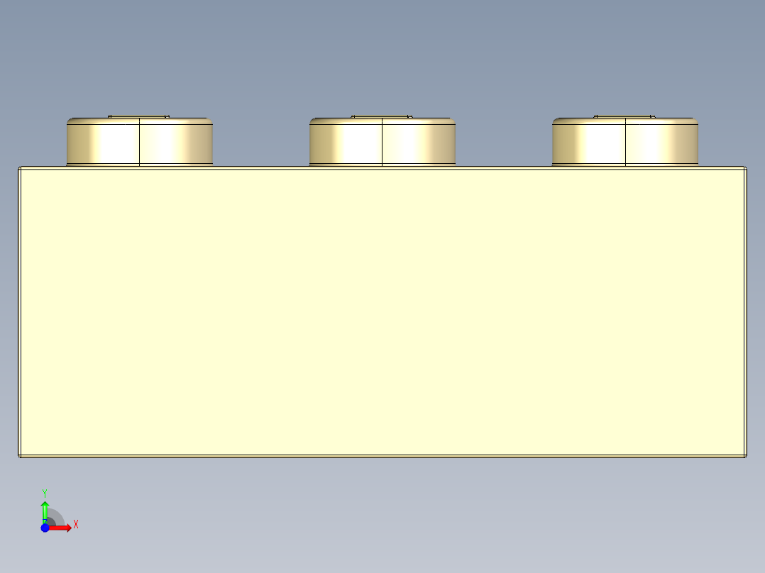 乐高套装 4421基本积木-4162465 - 3622 Brick Yellow - Tan Brick 1 x 3.STEP前视图