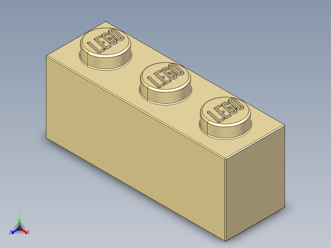 乐高套装 4421基本积木-4162465 - 3622 Brick Yellow - Tan Brick 1 x 3.STEP正等轴测图