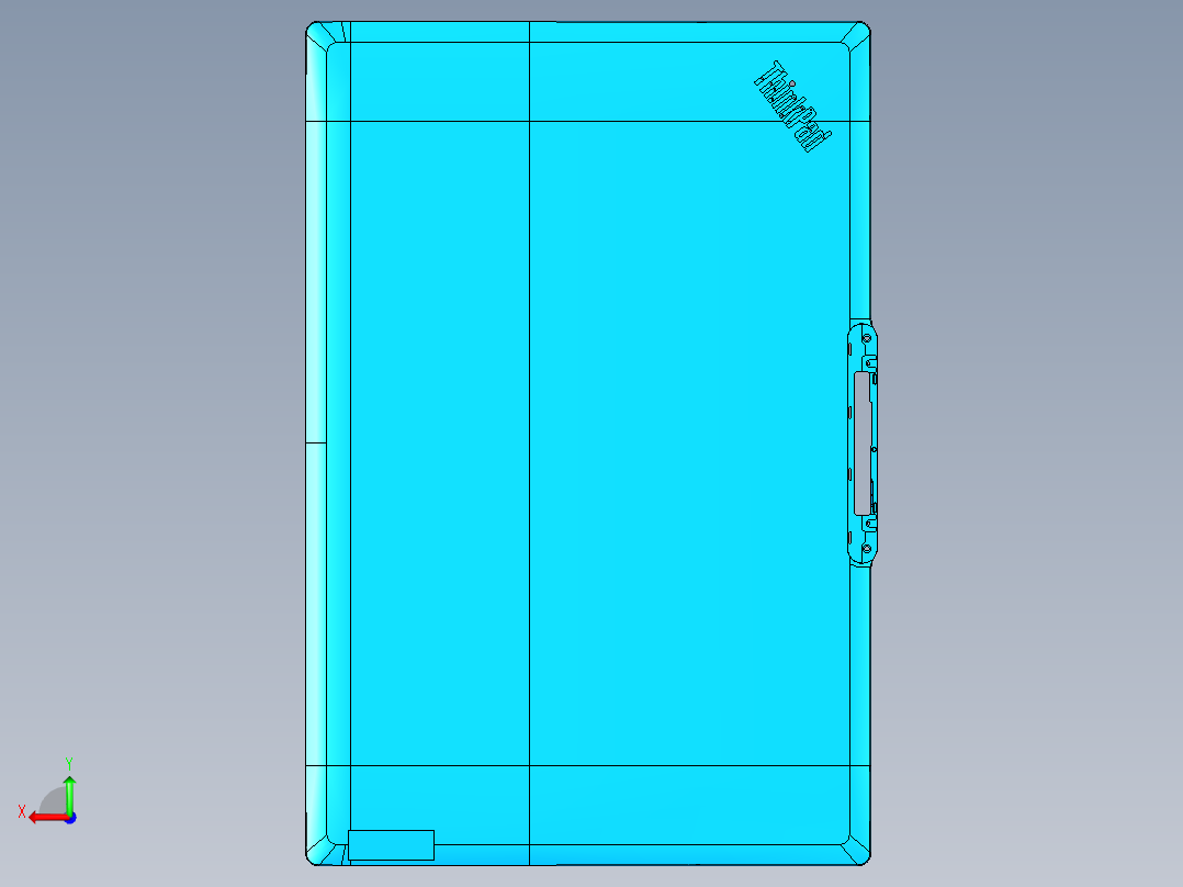 电脑A面金属外壳精铣外形UG程序模型后视图