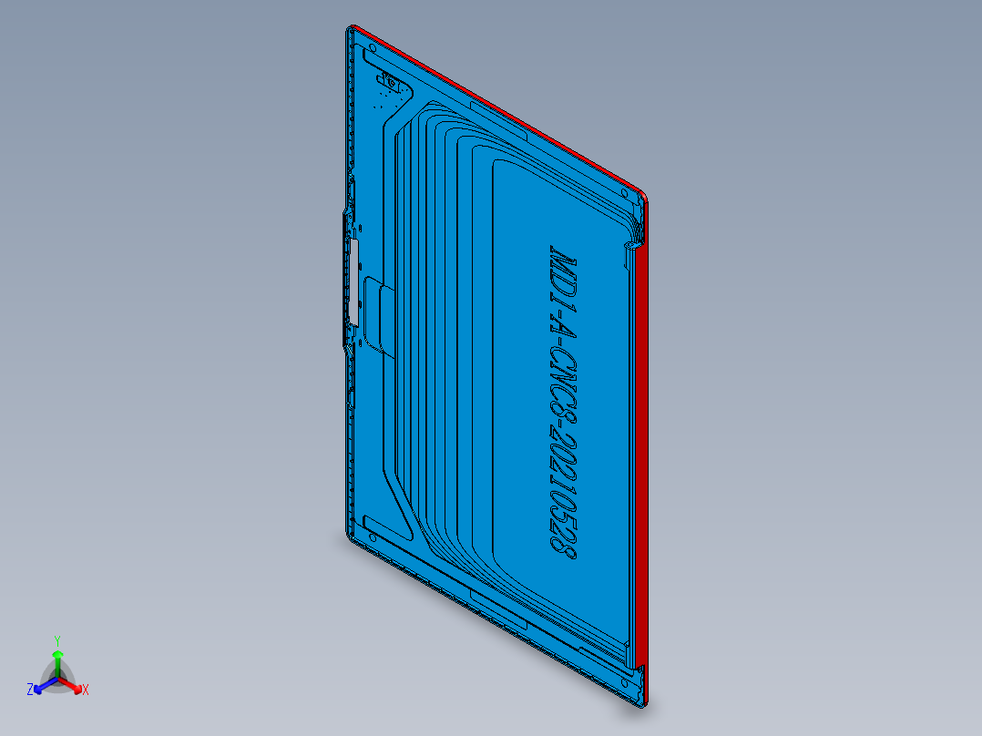 电脑A面金属外壳精铣外形UG程序模型正等轴测图