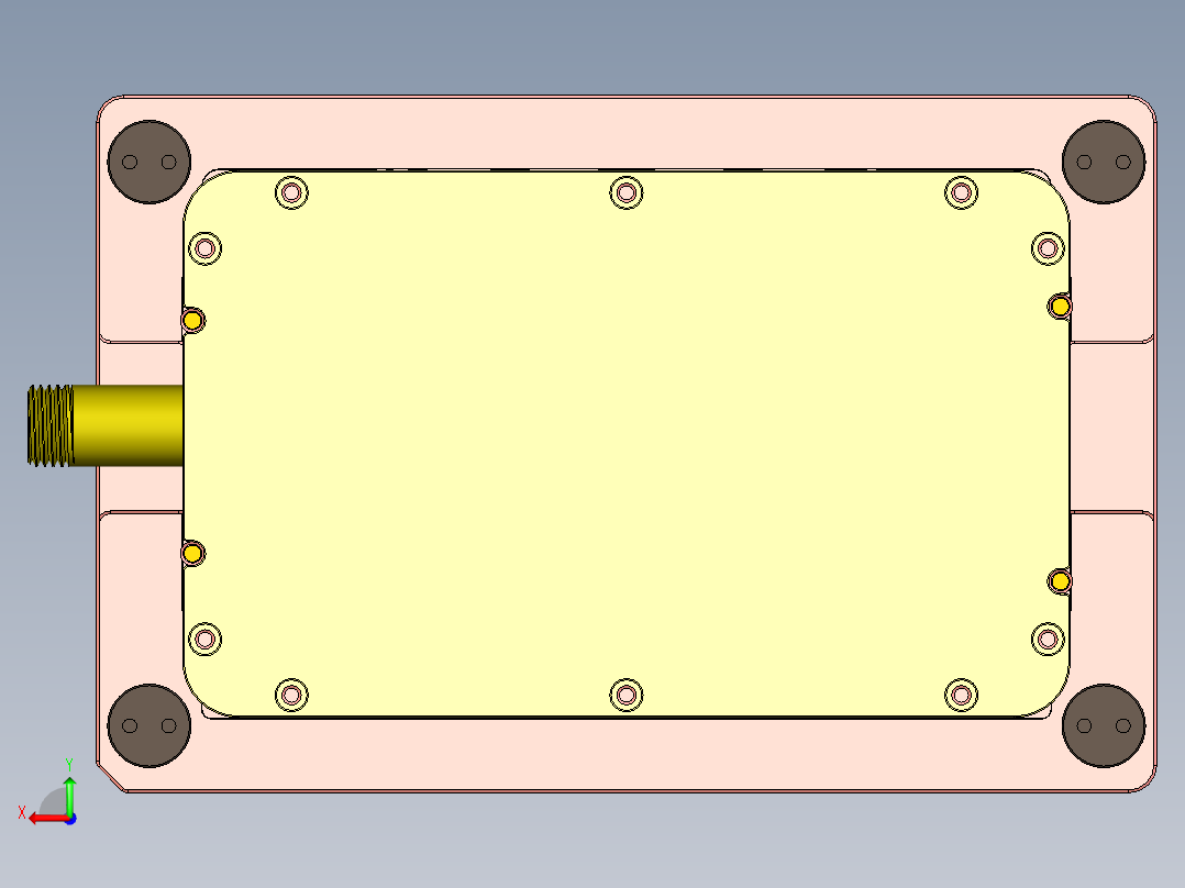 金属外壳CNC铣外观面工装治具模型三维+CAD后视图