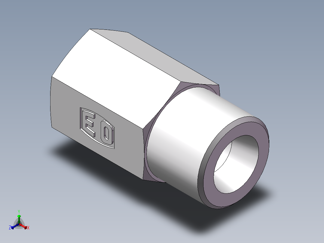 直通内螺纹接头、5DM-16-04正等轴测图