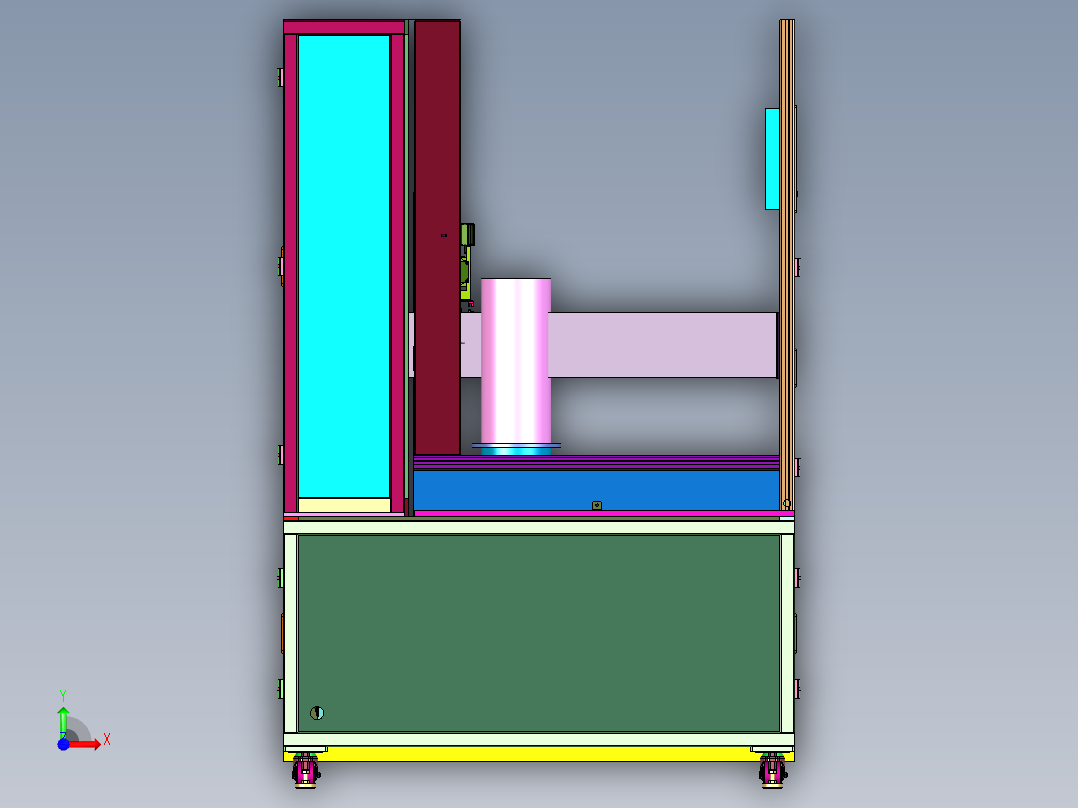 缸体涡流探伤测试设备前视图