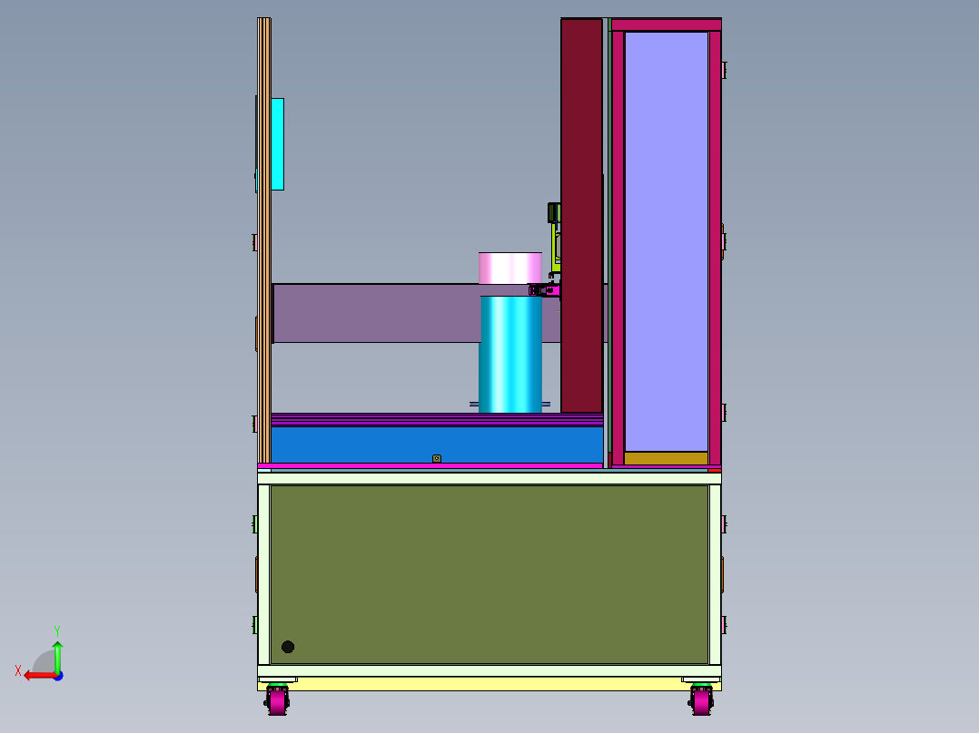 缸体涡流探伤测试设备后视图