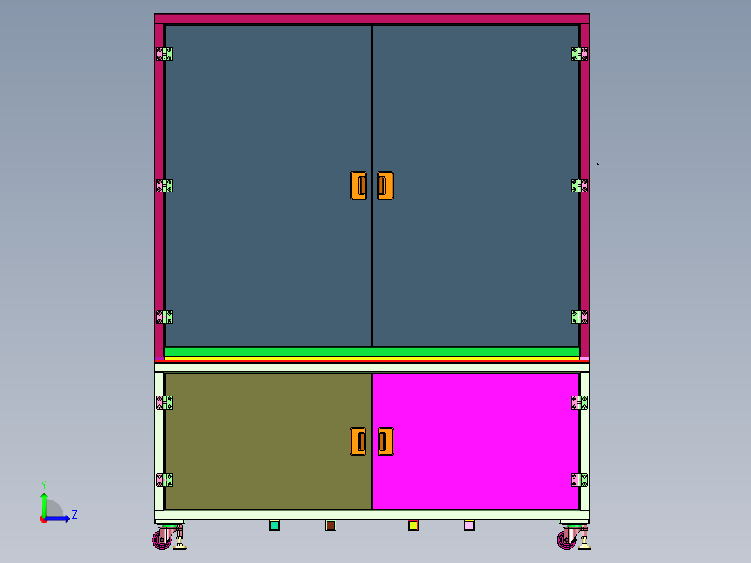缸体涡流探伤测试设备左视图