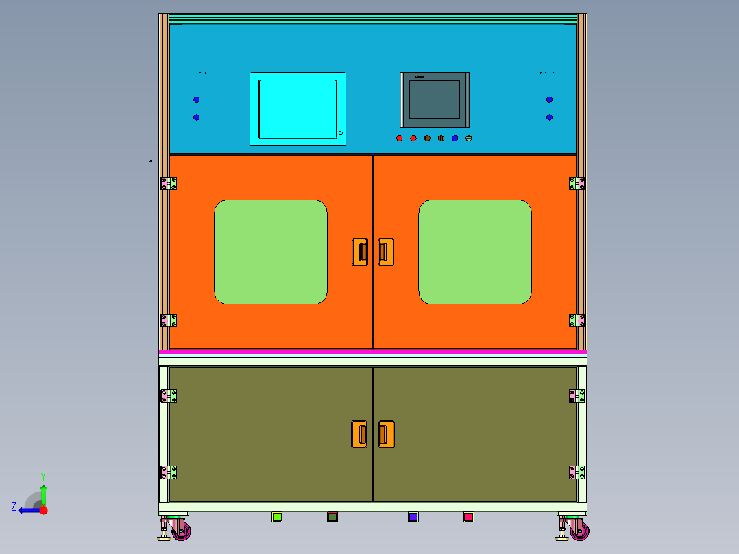缸体涡流探伤测试设备右视图
