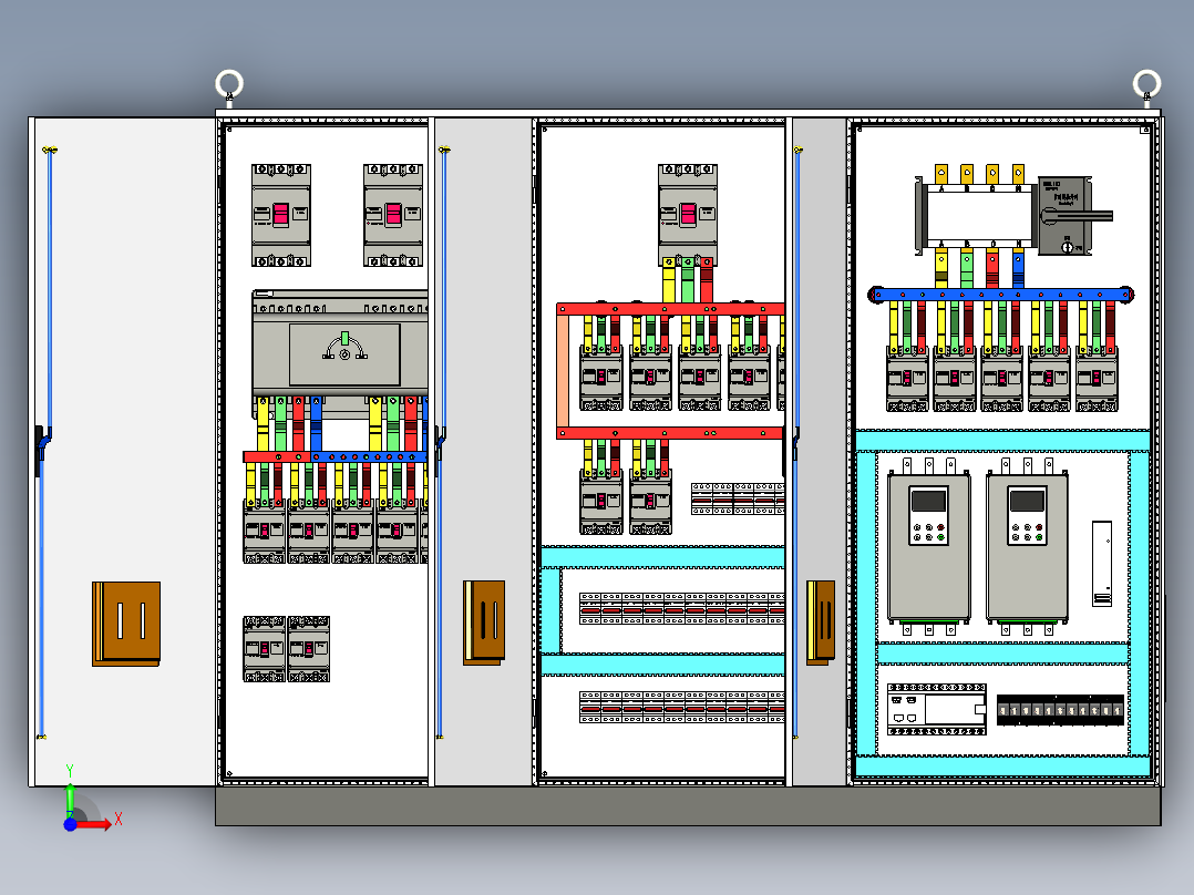 三柜组装双电源630Aplc控制柜 55291前视图
