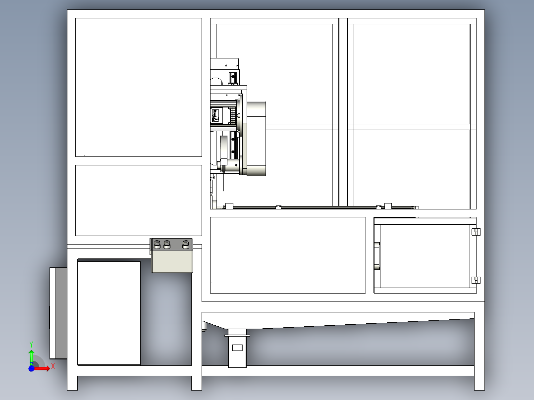 汽车天窗导轨锯切倒角机前视图