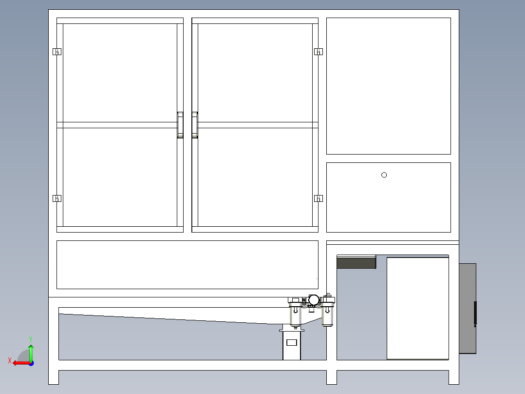 汽车天窗导轨锯切倒角机后视图