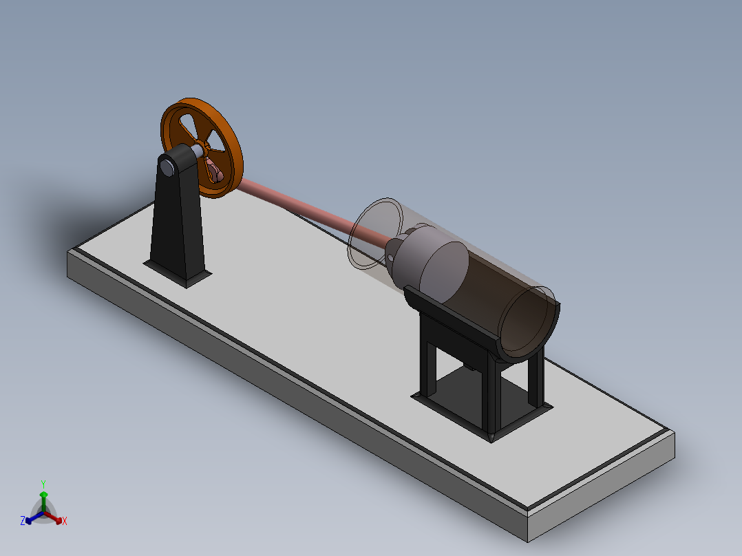 蒸汽机oscillating-cylinder-steam-engine-3831-模型格式为 sw正等轴测图