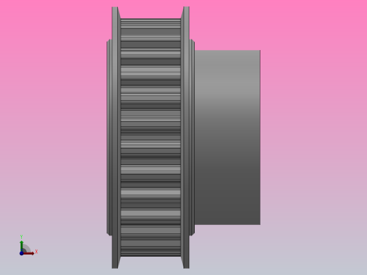 小凸缘型梯形齿同步带轮T5型_ST5DC-28-10-dc14-A前视缩略图
