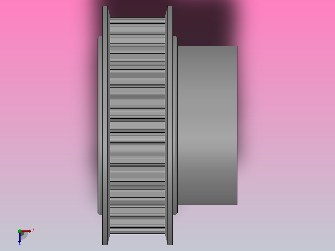 小凸缘型梯形齿同步带轮T5型_ST5DC-28-10-dc14-A俯视图