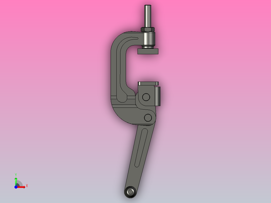 GN 855-40-32-C24032150006026M GN855C形夹具肘夹气动夹夹具前视图