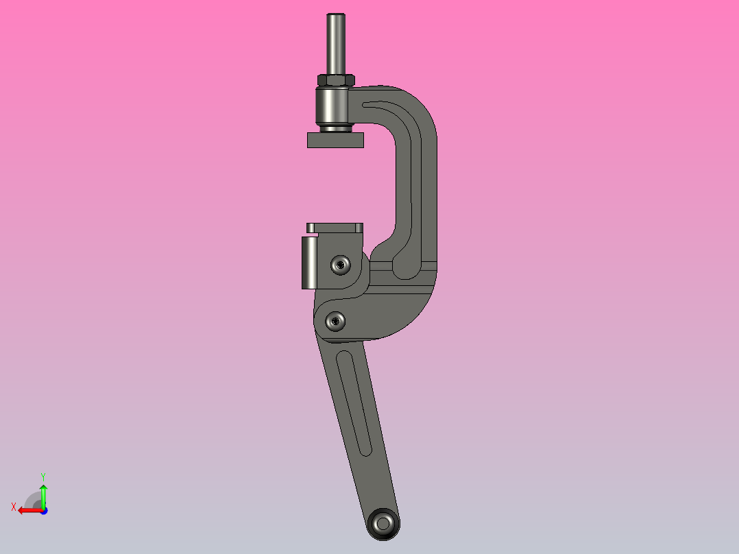 GN 855-40-32-C24032150006026M GN855C形夹具肘夹气动夹夹具后视图