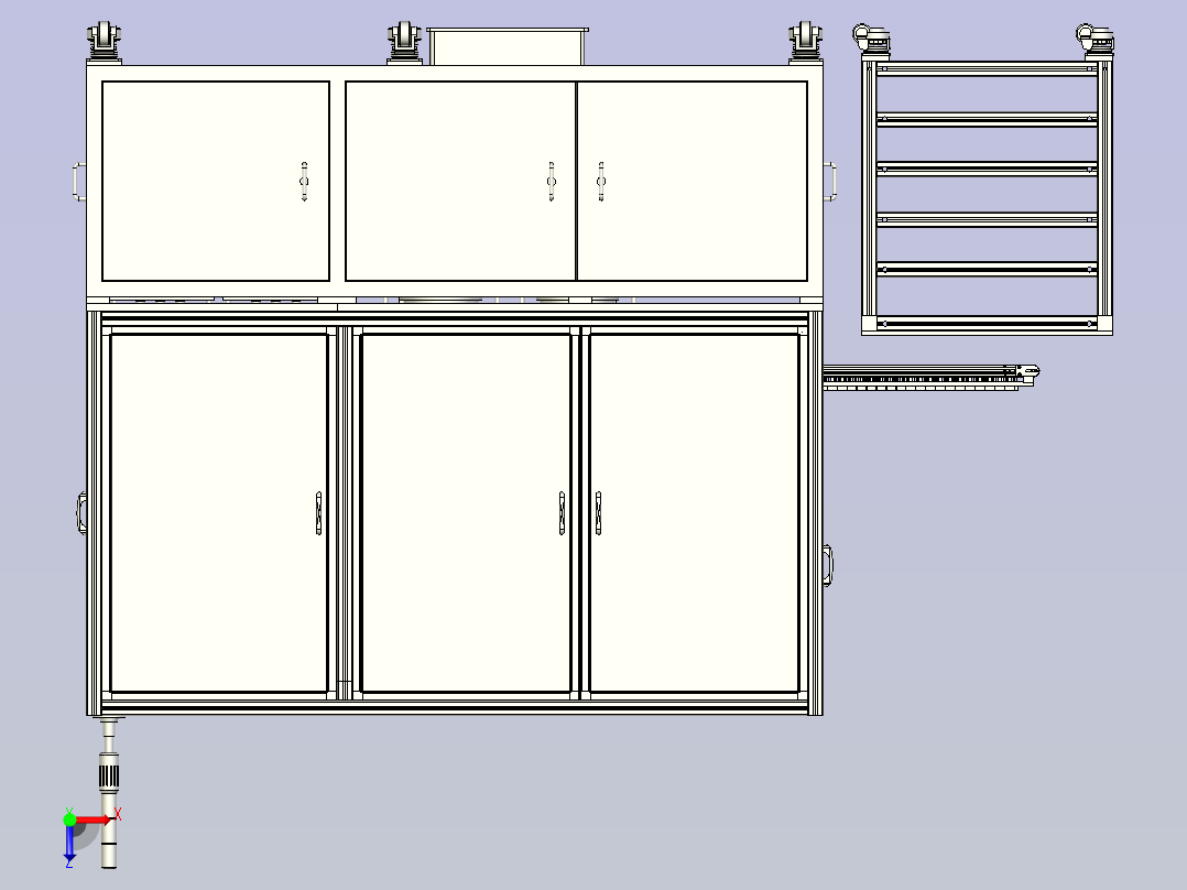 一种保险盒自动组装设备图纸模型俯视图