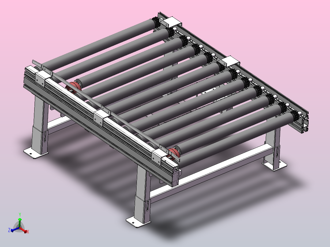 辊道输送线滚筒输送线主视图