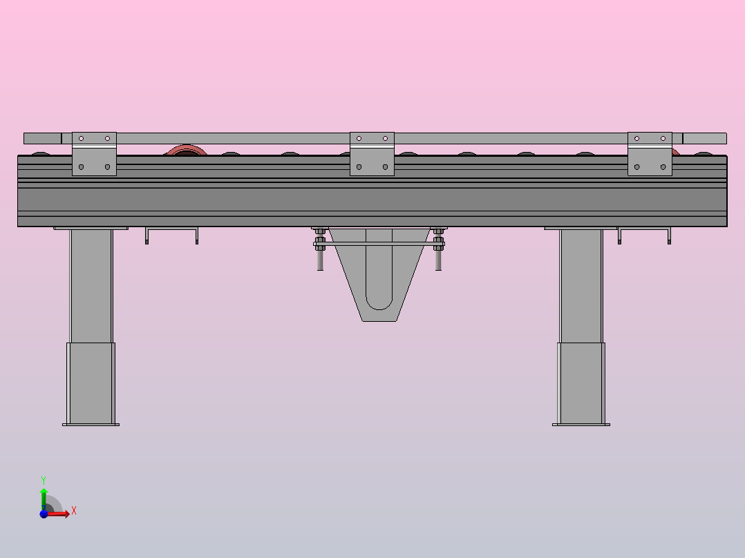 辊道输送线滚筒输送线前视图