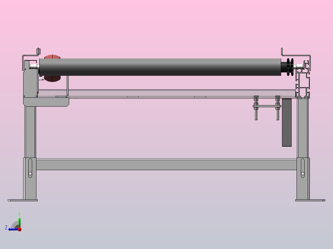 辊道输送线滚筒输送线右视图