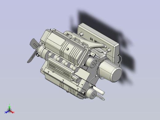 V8发动机三维模型3D图设计