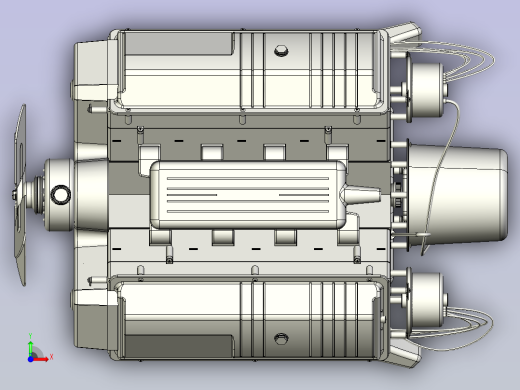 V8发动机三维模型3D图设计前视缩略图