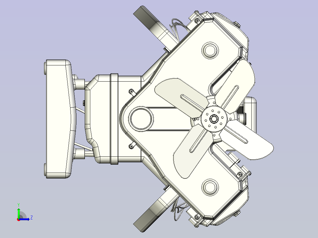 V8发动机三维模型3D图设计左视图