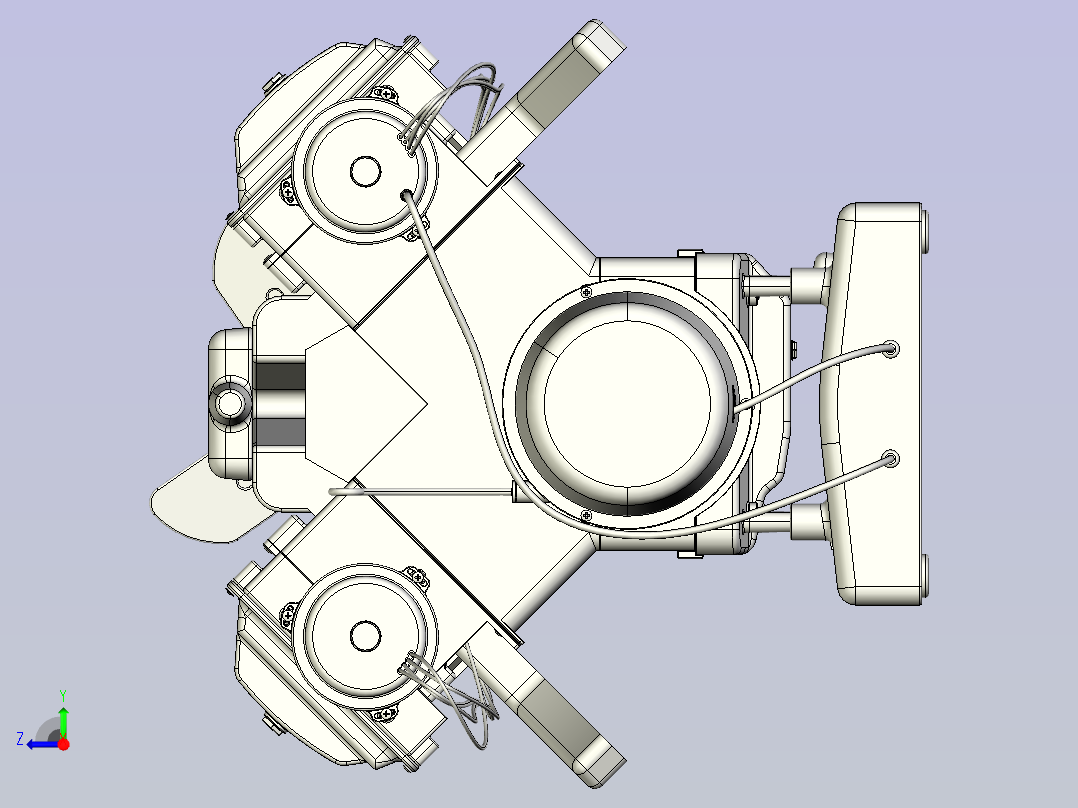 V8发动机三维模型3D图设计右视图