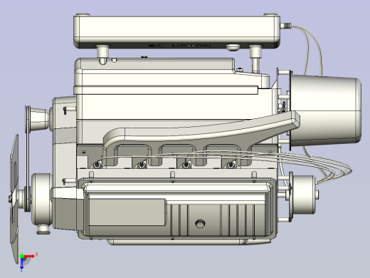 V8发动机三维模型3D图设计俯视缩略图
