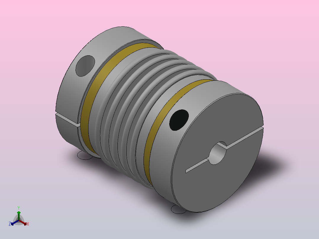 BW-T波纹管联轴器胀紧套型[BW82C-16-16]正等轴测图
