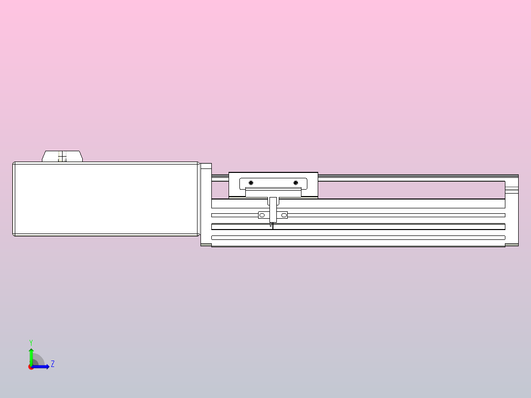 皮带直线轴半封闭可选导轨TPA-HNB-85D-90-L100-MR-C-P20-N3左视图