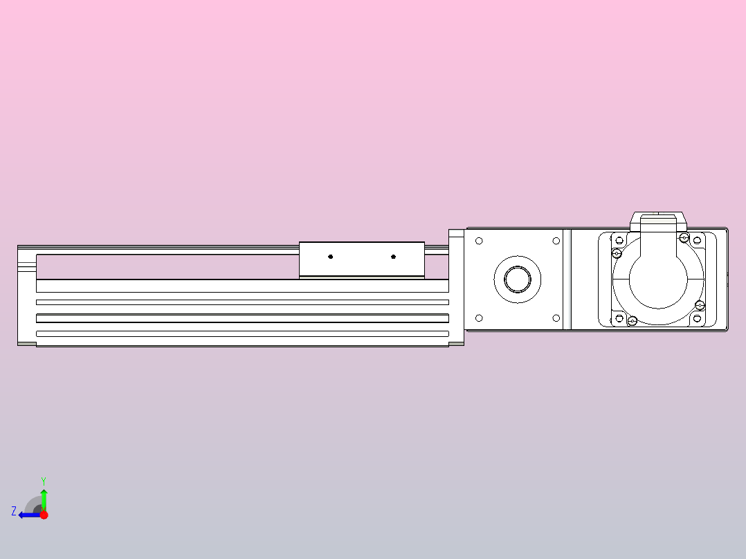 皮带直线轴半封闭可选导轨TPA-HNB-85D-90-L100-MR-C-P20-N3右视图
