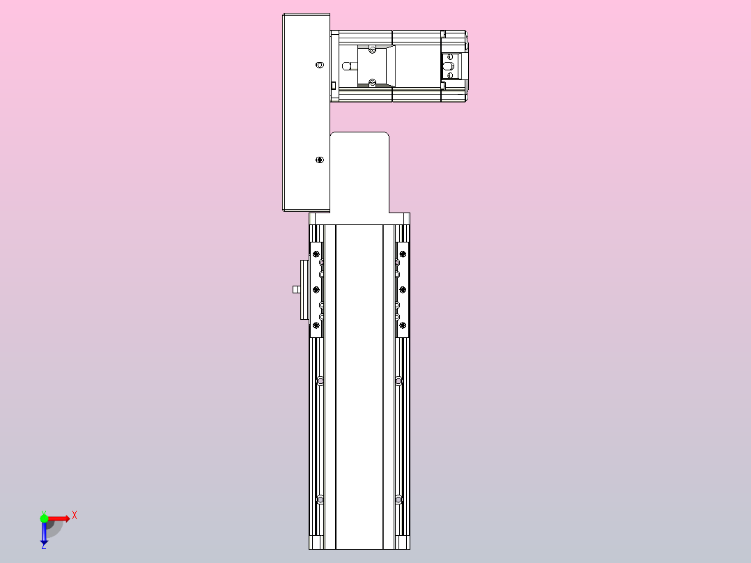 皮带直线轴半封闭可选导轨TPA-HNB-85D-90-L100-MR-C-P20-N3俯视图