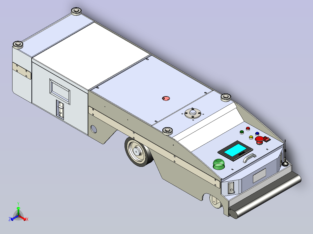 详细潜伏式AGV3D图纸三维模型正等轴测图
