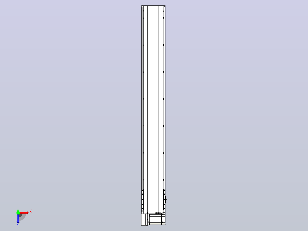 皮带直线轴半封闭可选导轨TPA-HNB-175D-140-L1250-LU-C-P75-N3俯视图