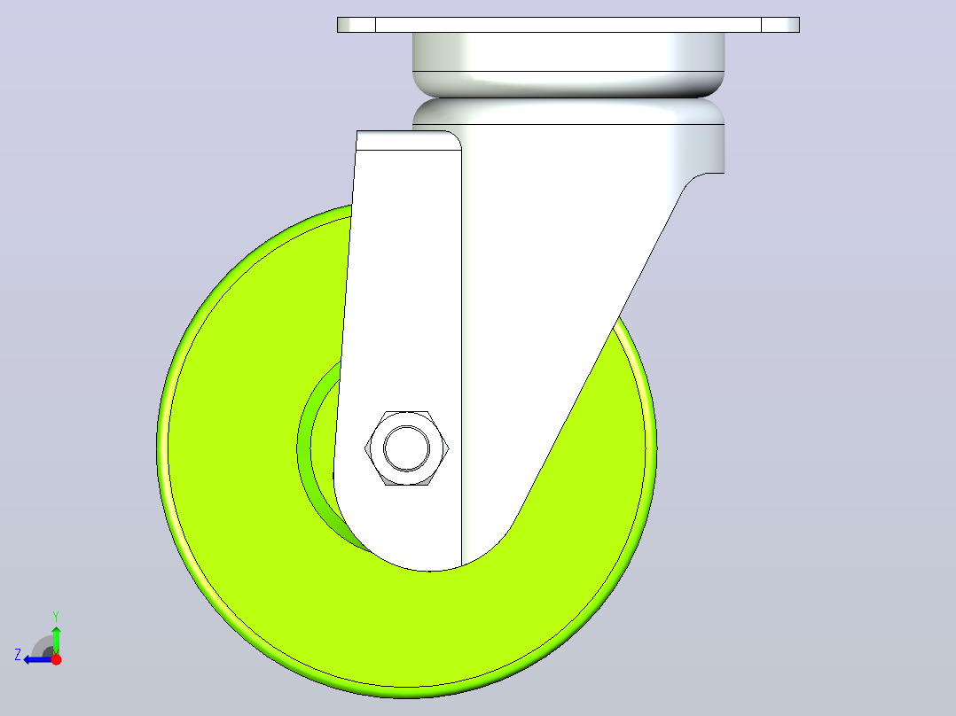 脚轮CLC01-D130-UC右视图