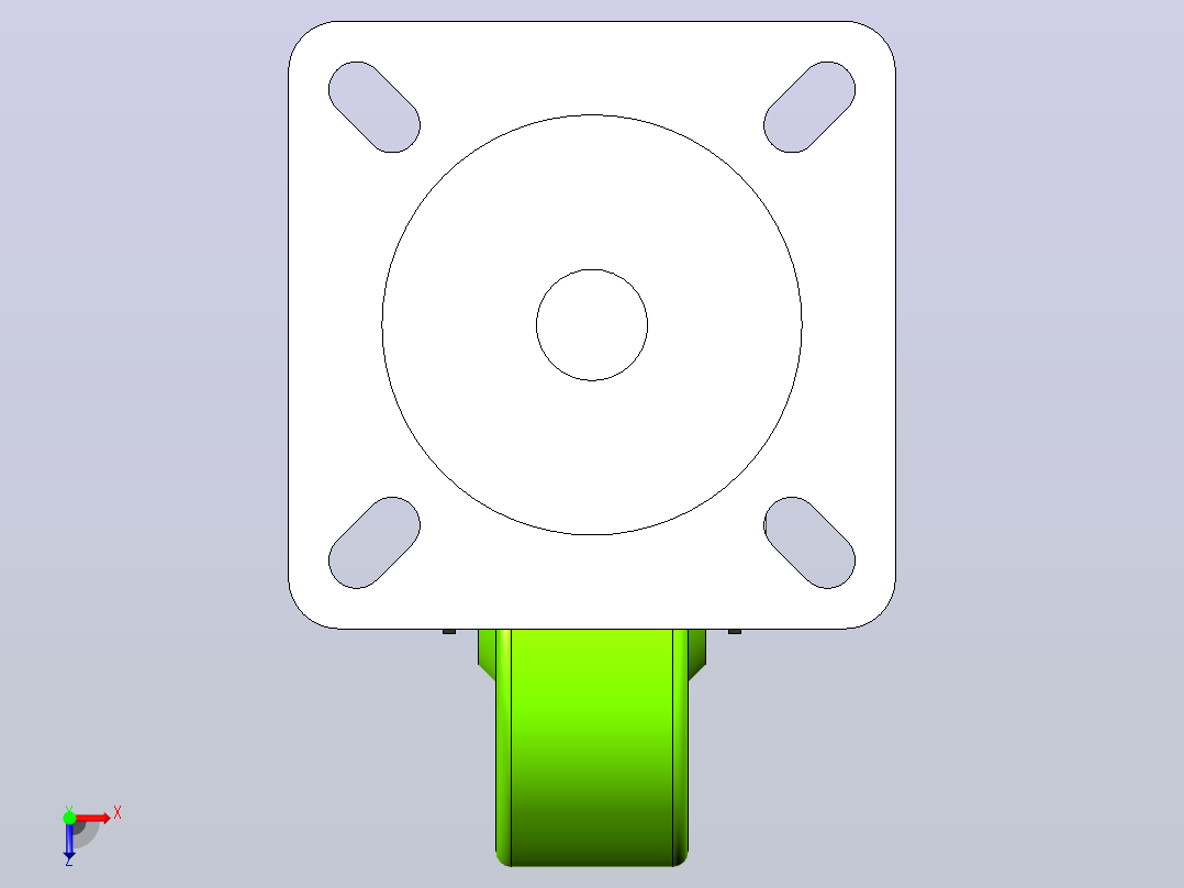 脚轮CLC01-D130-UC俯视图