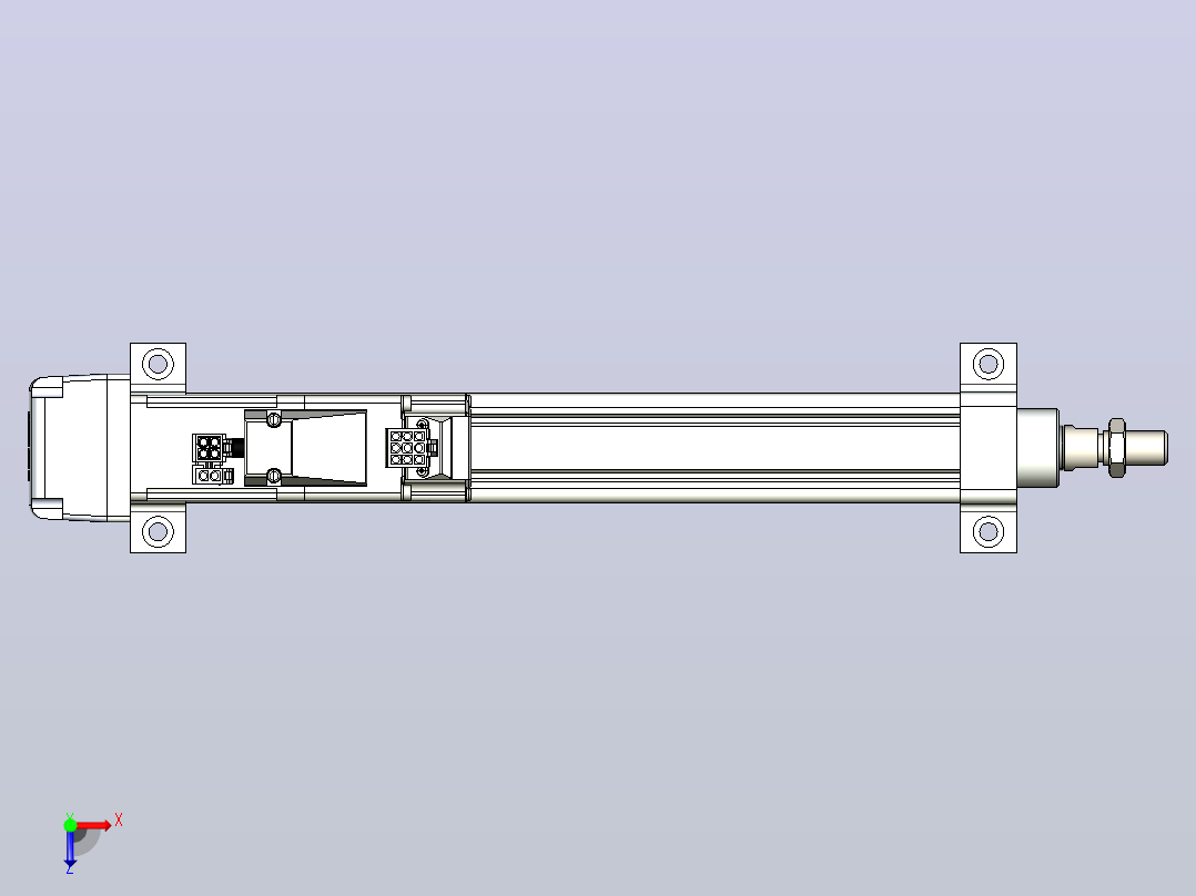 轻载电动缸TPA-ESR25-1002C-L200-MR-LB-W-P10-C3俯视图